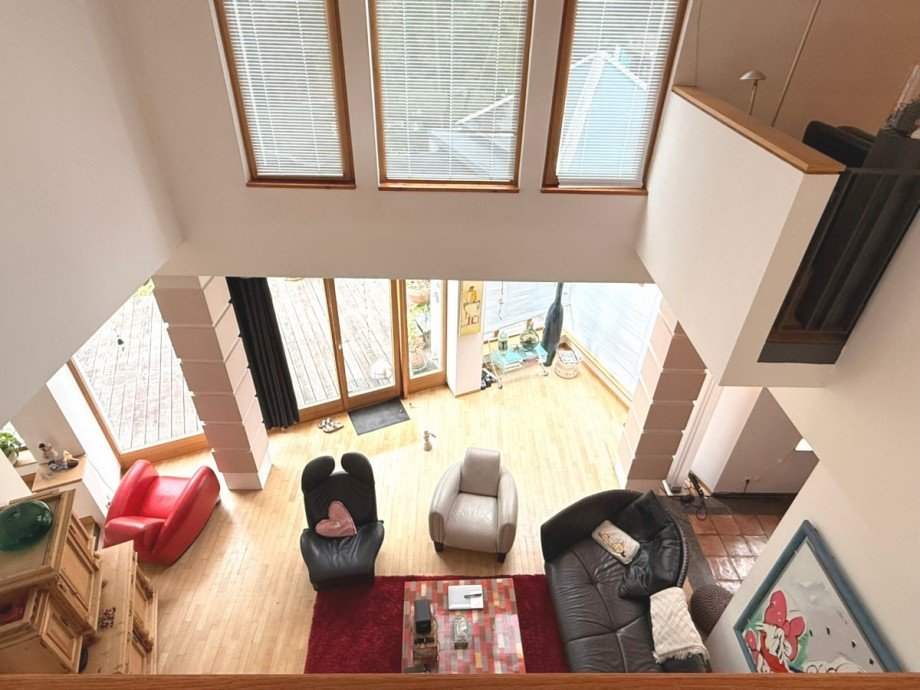 Wohnzimmer/Blick aus dem OG Villa Kerpen